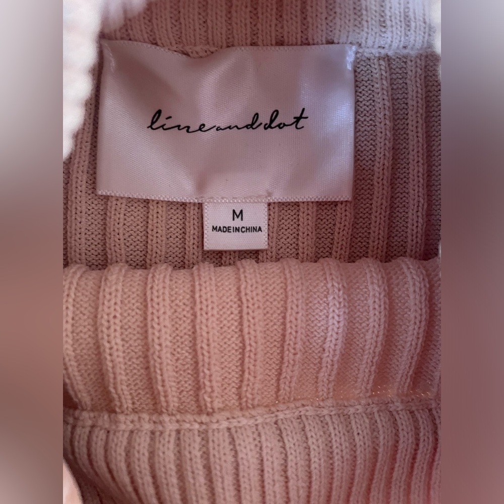 Line and Dot Cream Turtleneck Long Sleeve Sweater Dress - Picture 4 of 5